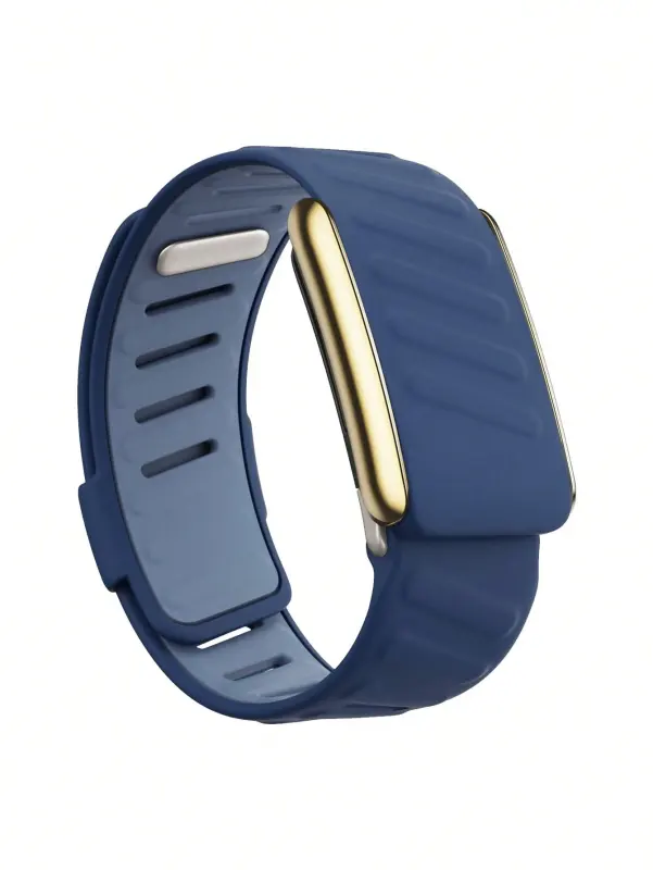 Navy blue and gold knit WHOOP band